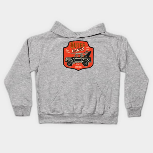 Outer Banks Red Badge Kids Hoodie by Golden Eagle Design Studio